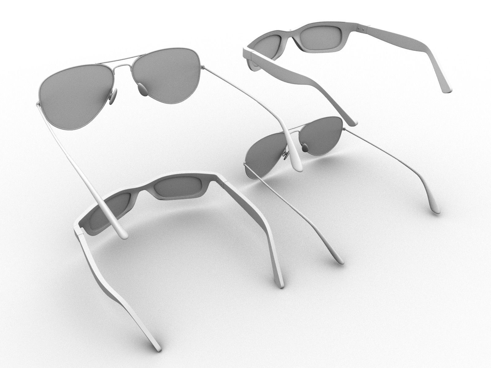 Shades ray ban aviator sunglasses 3D model_15