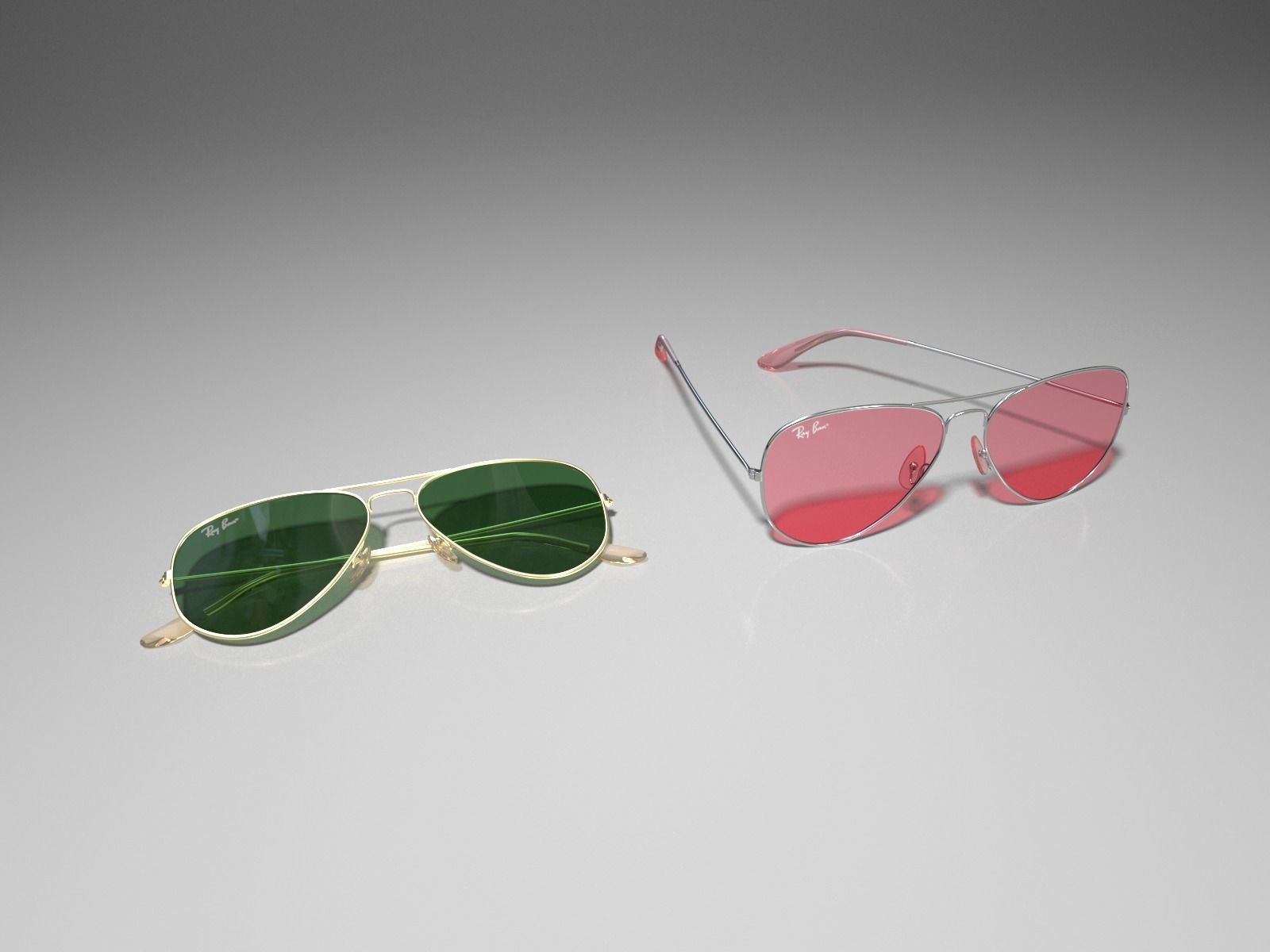 Shades ray ban aviator sunglasses 3D model_5