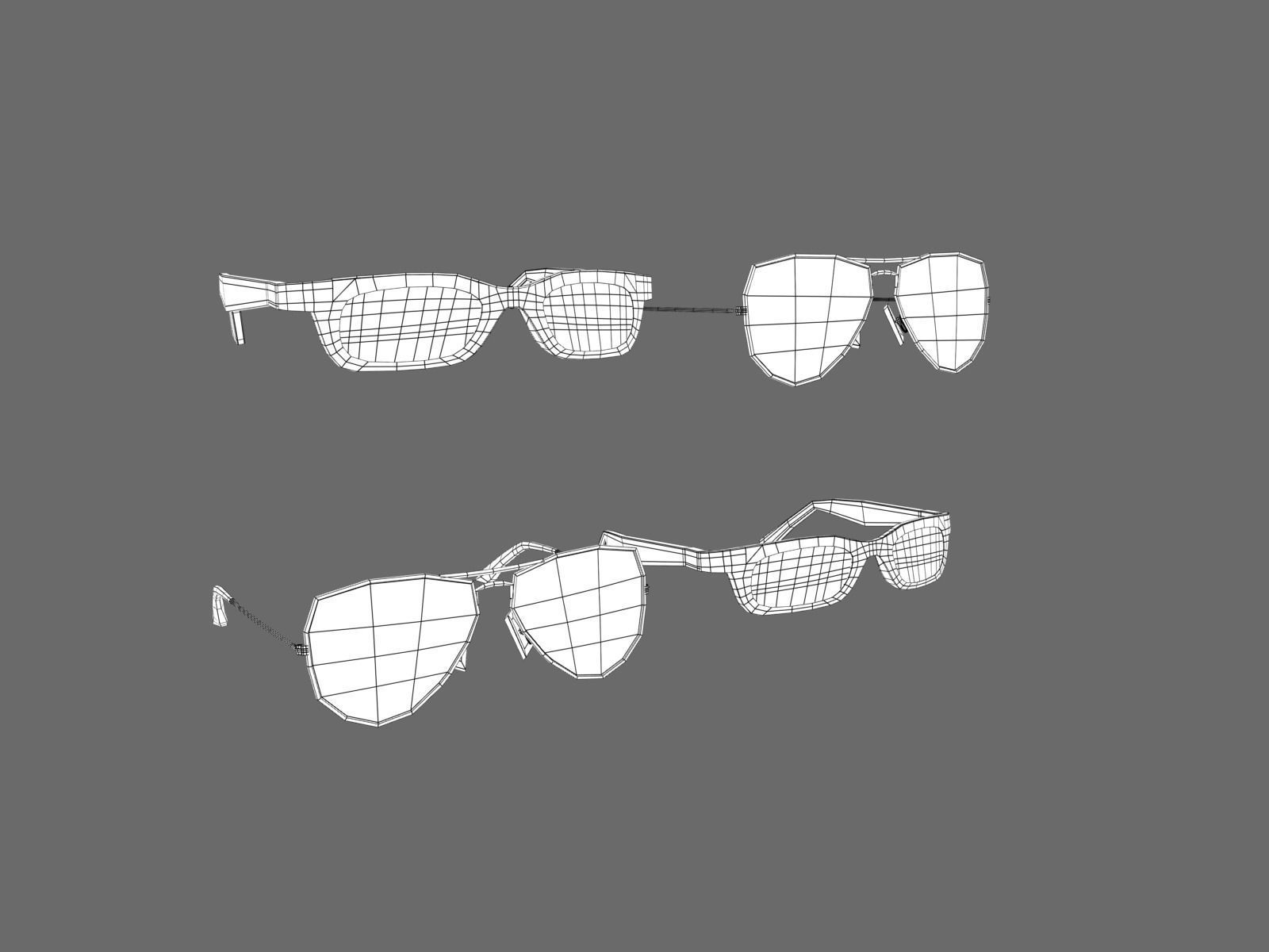 Shades ray ban aviator sunglasses 3D model_12