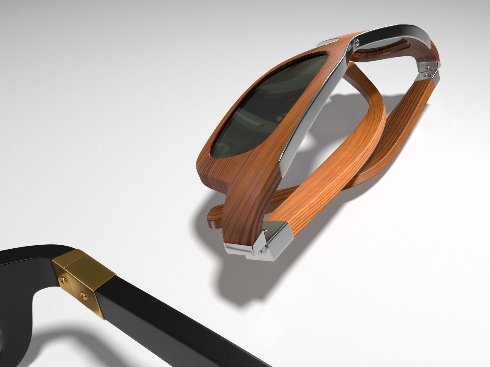 Shades ray ban aviator sunglasses 3D model_11