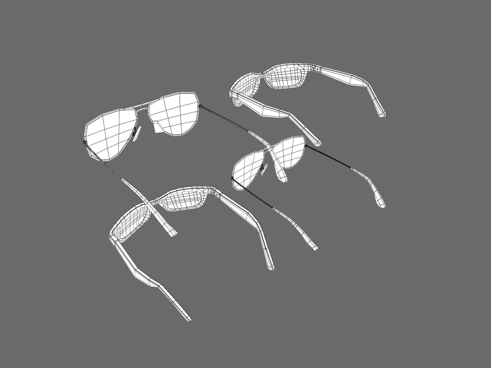 Shades ray ban aviator sunglasses 3D model_13