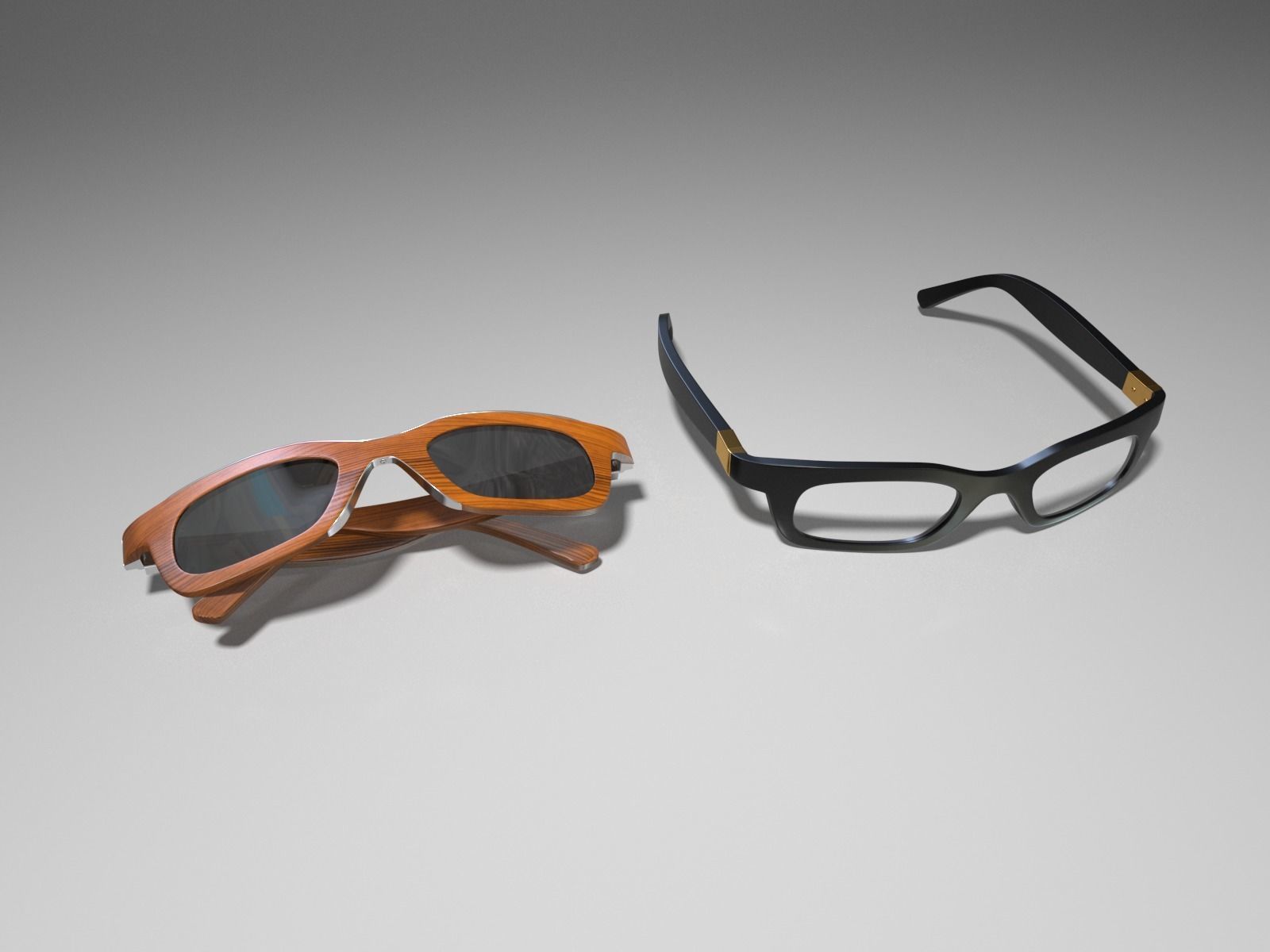 Shades ray ban aviator sunglasses 3D model_9