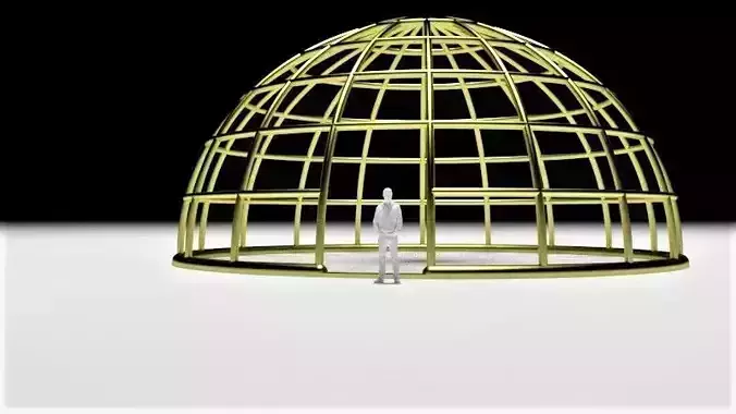 Wireframe Dome Architectural Structure 3D model