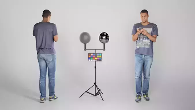 Young african-american man with phone 242