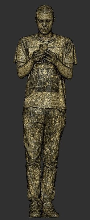 Young african-american man with phone 242 Low-poly 3D model_6