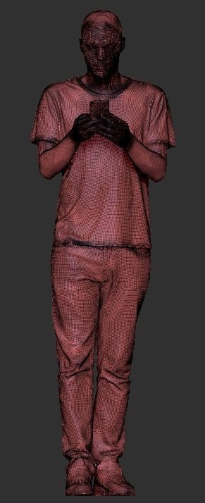 Young african-american man with phone 242 Low-poly 3D model_4
