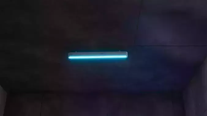 Cyberpunk Laundry Room Ceiling Light Game-Ready