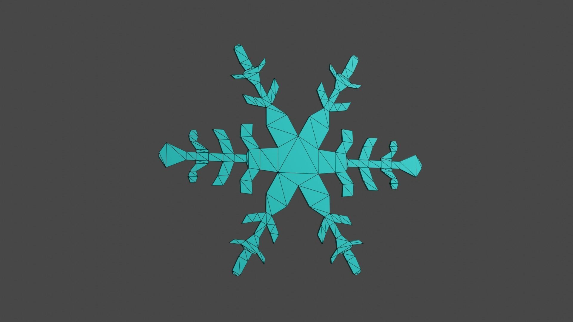 Snow Flakes Low-poly 3D model_4