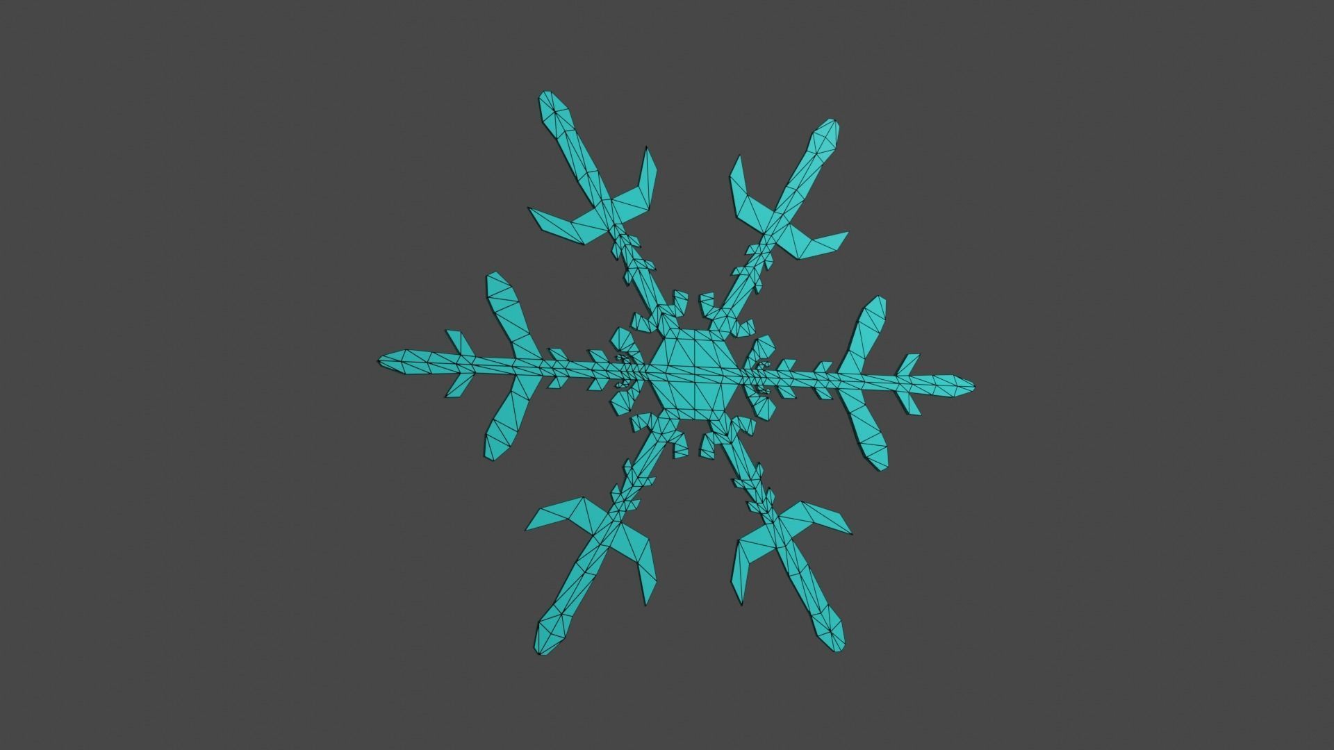 Snow Flakes Low-poly 3D model_6
