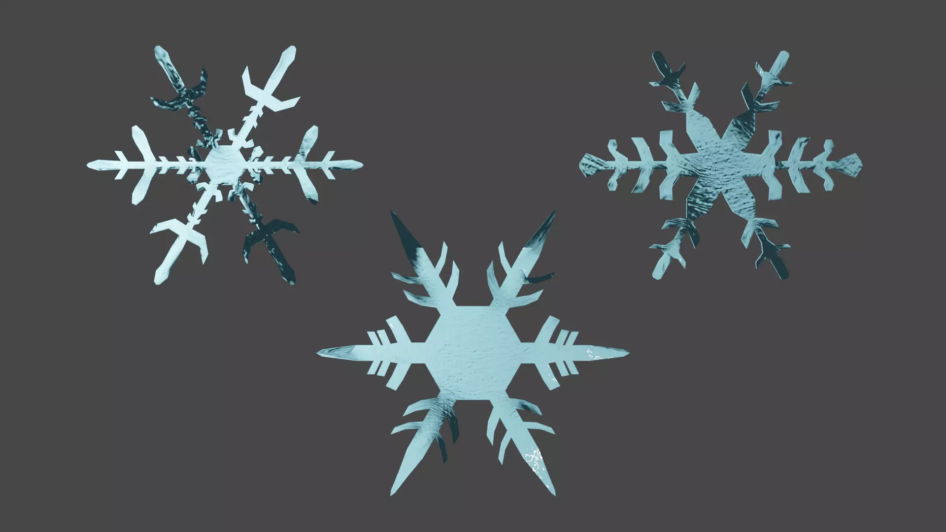 Snow Flakes Low-poly 3D model_0