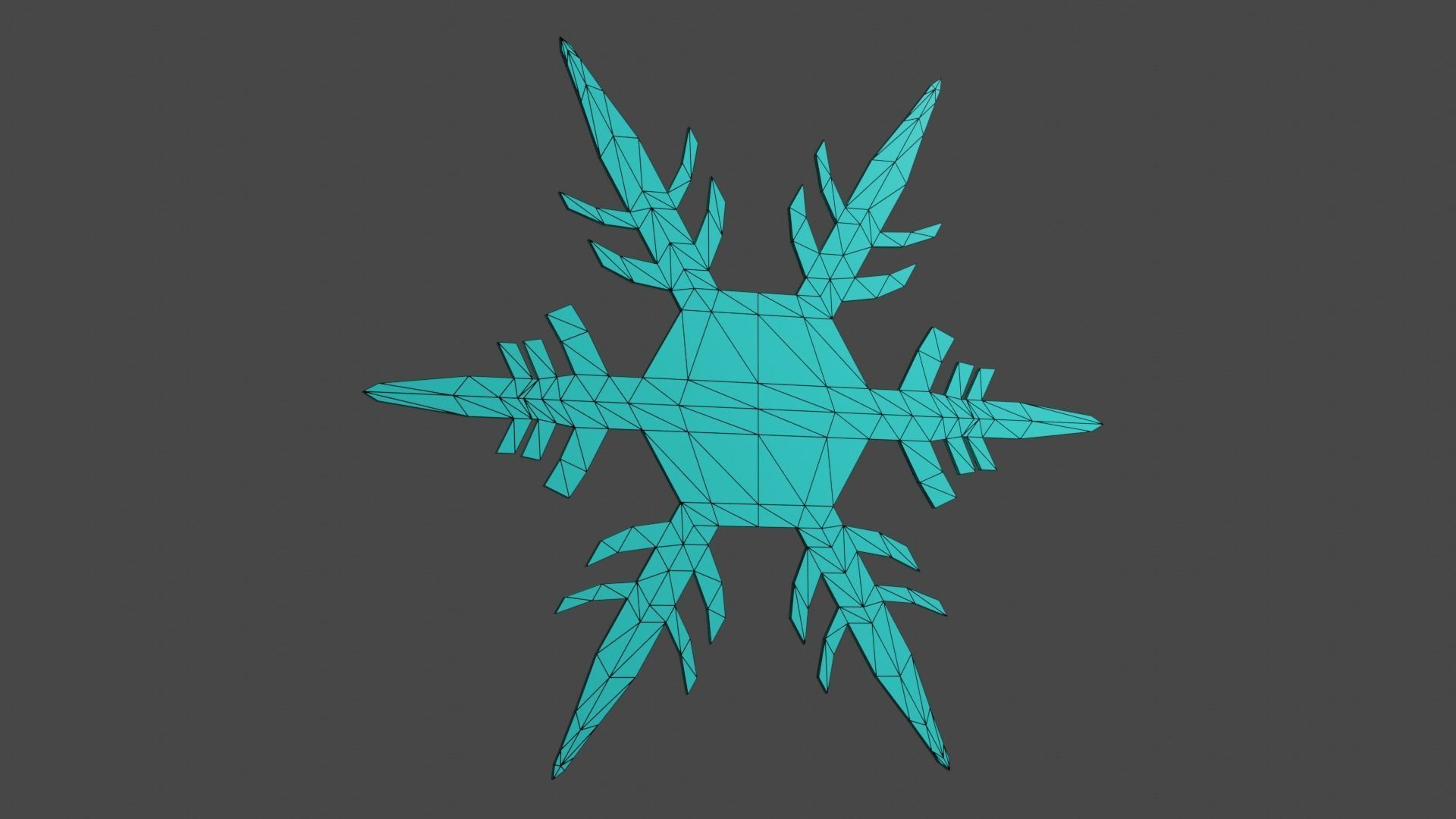 Snow Flakes Low-poly 3D model_5