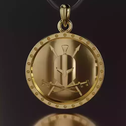 Sparta Helmet Pendant Necklace Knight