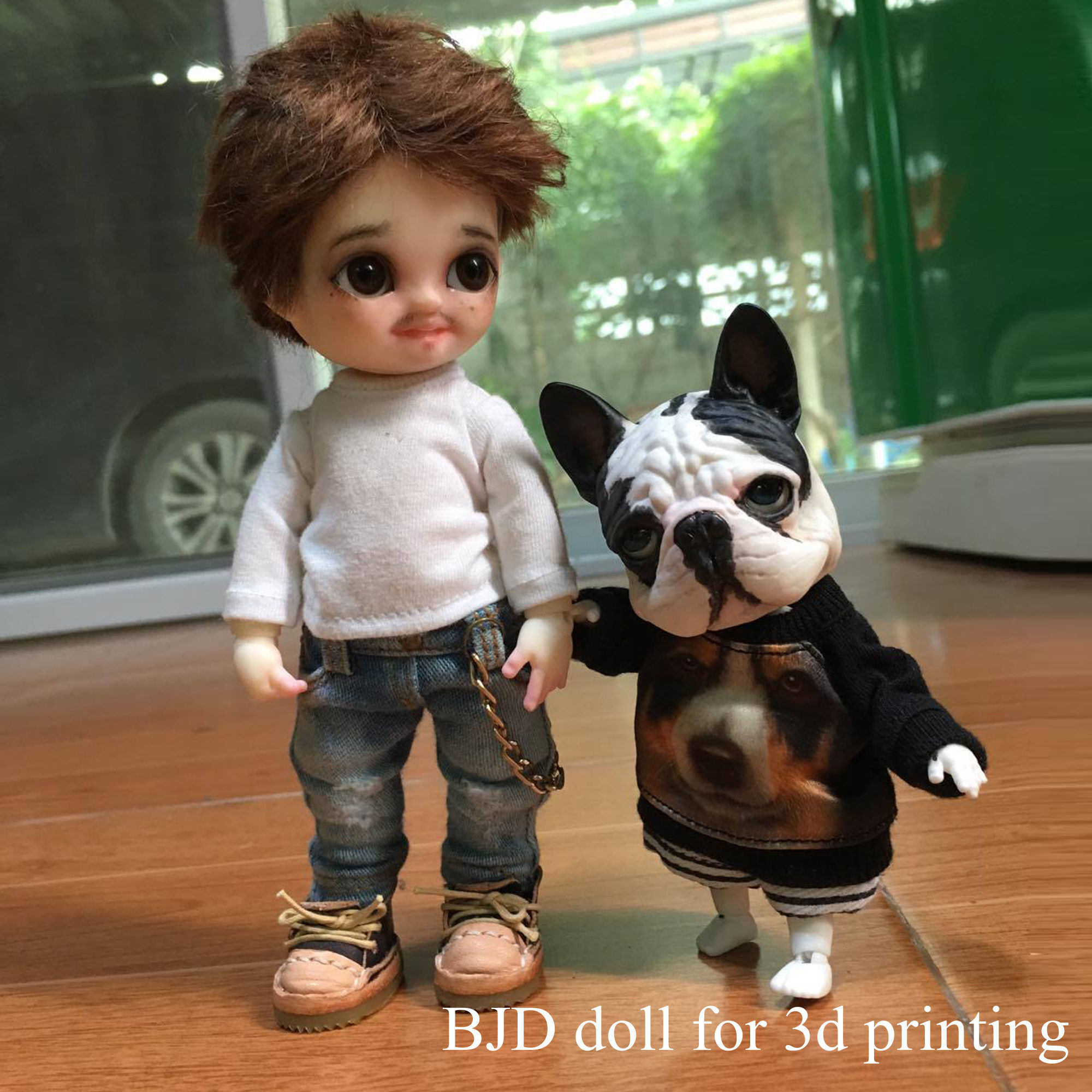 BJD doll for 3d printing is french bulldog 3D print model_3