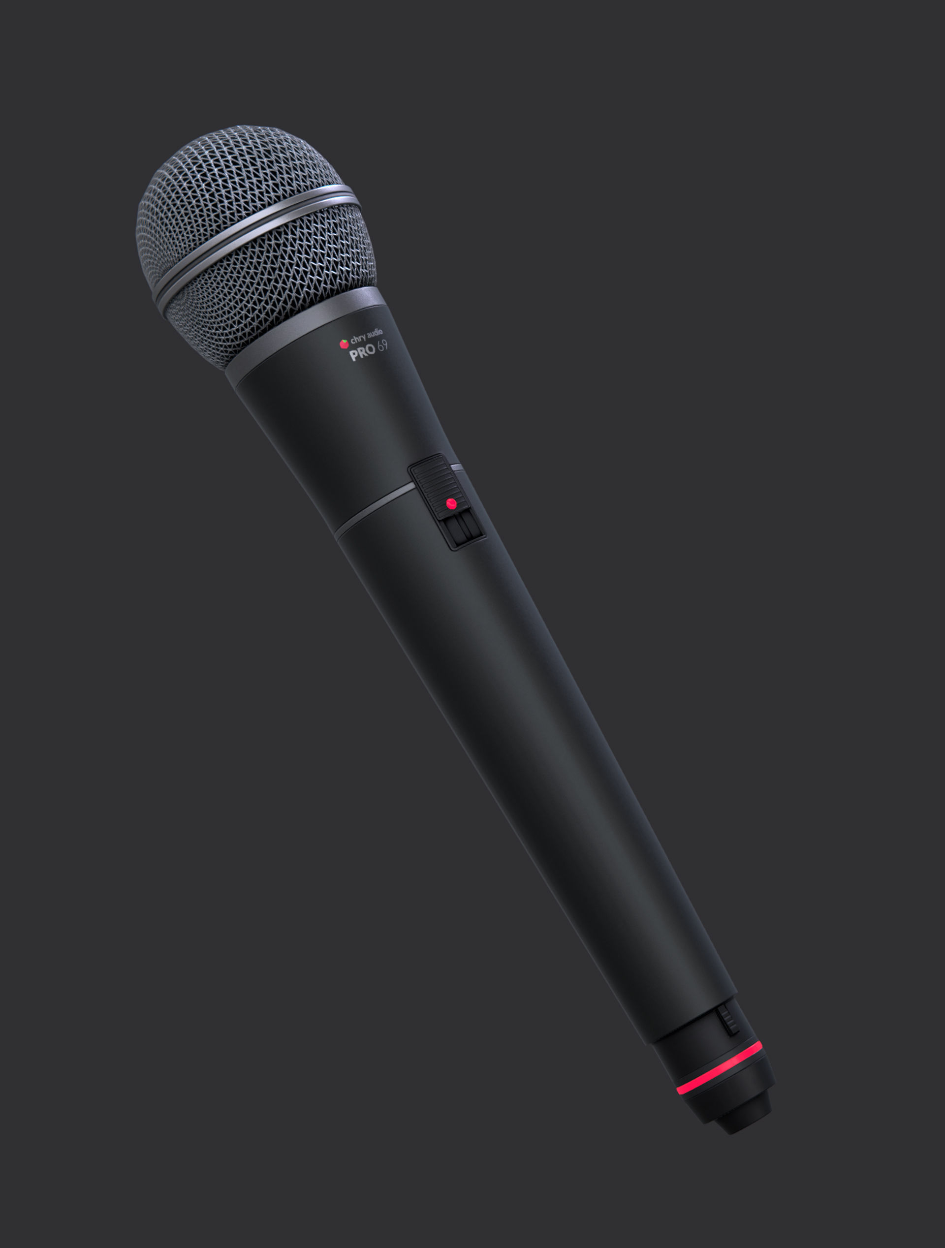 Microphone with Stand Low-poly 3D model_4
