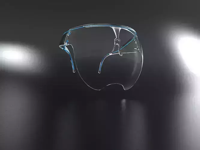 Faceshield futuristic eyeglasses design