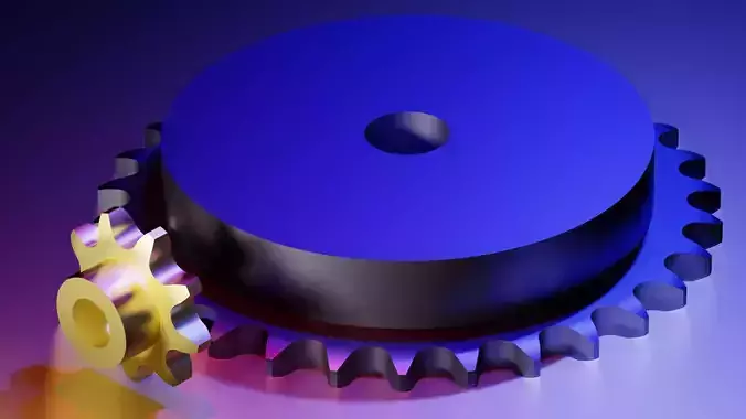 Pack of 40 Sprockets with Hub Ansi 40 - 3D print model 