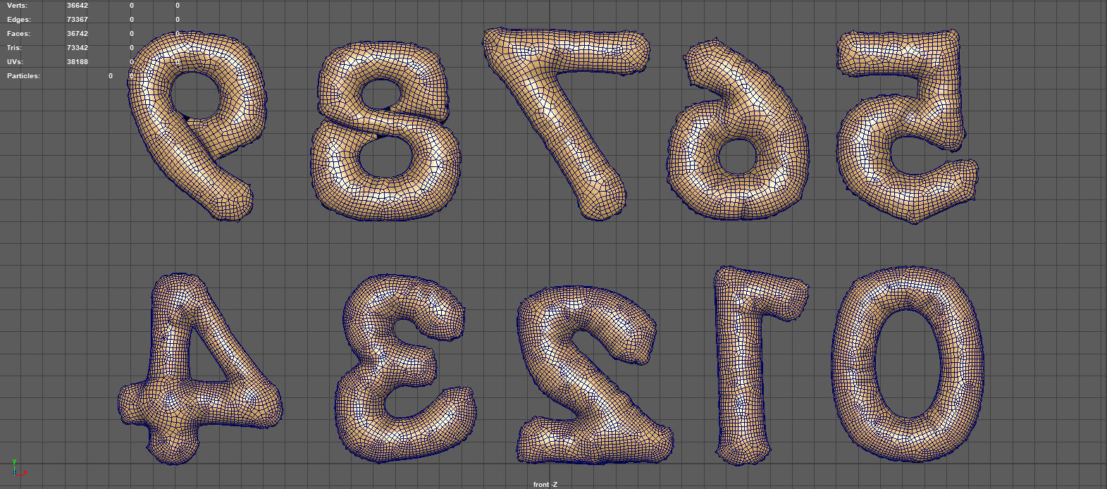 BALLOON NUMBER GOLD Low-poly 3D model_10