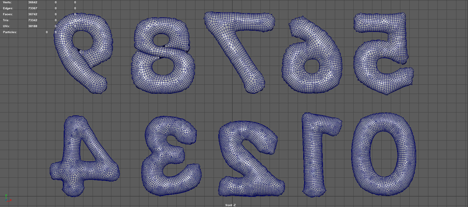 BALLOON NUMBER GOLD Low-poly 3D model_11