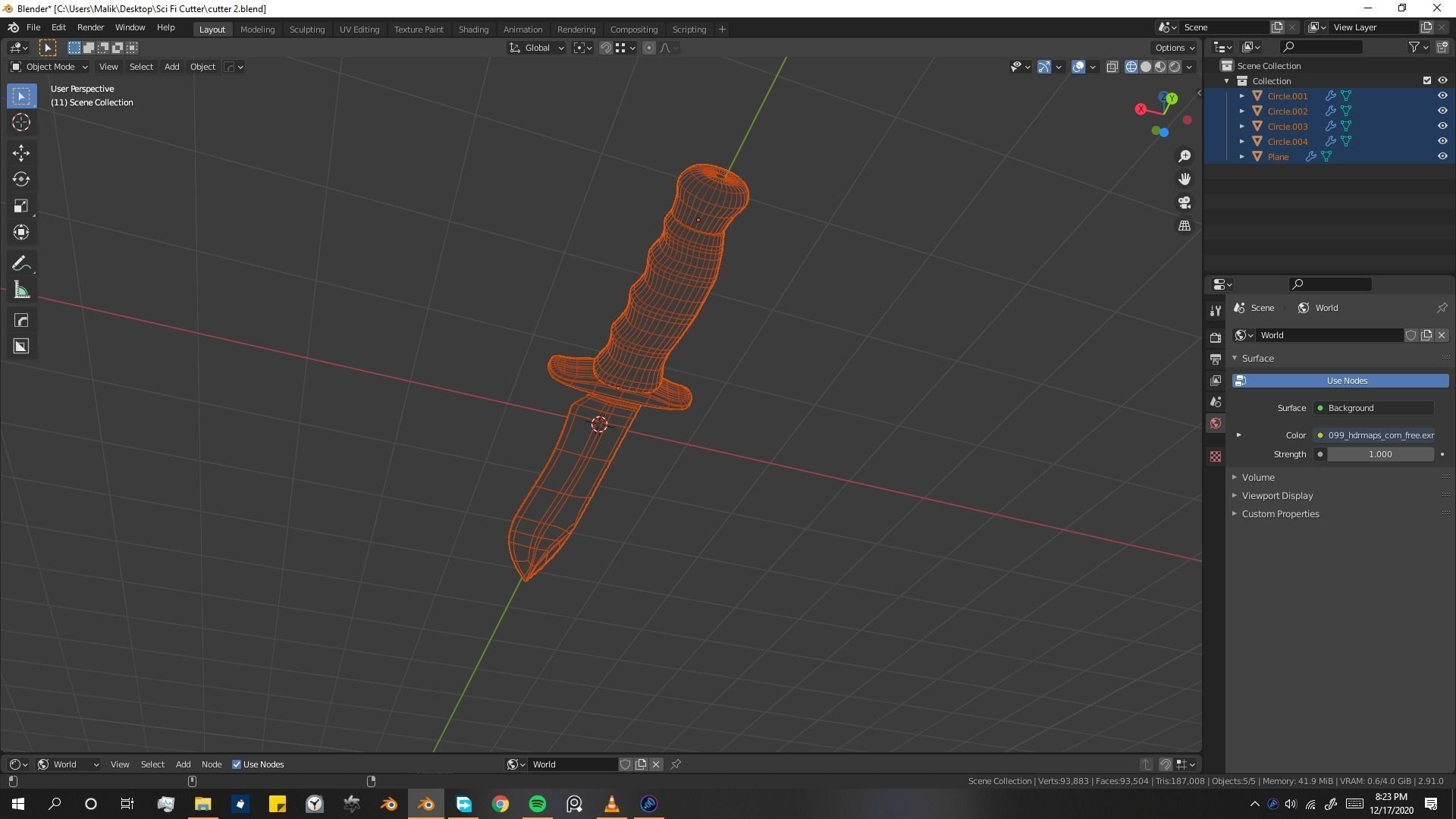 Pirate Knife Textured 3D model_9