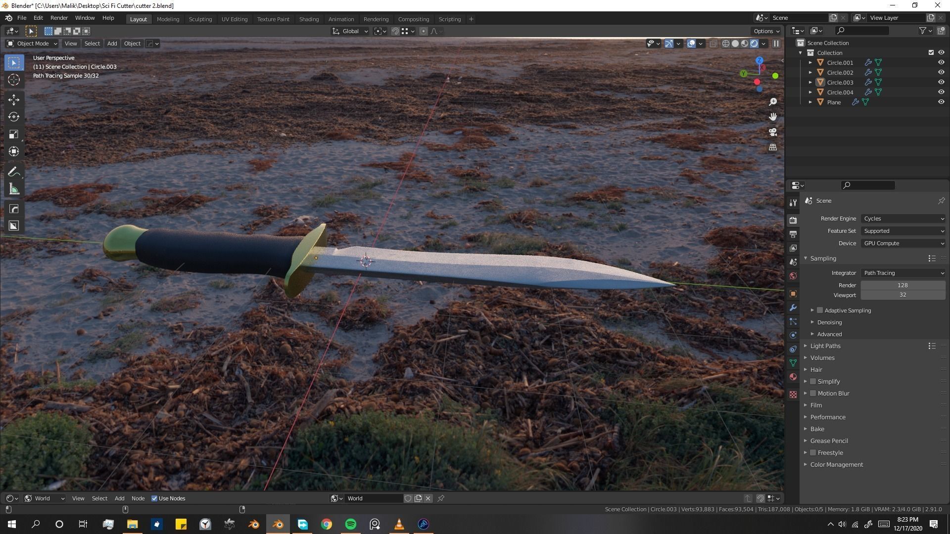 Pirate Knife Textured 3D model_2