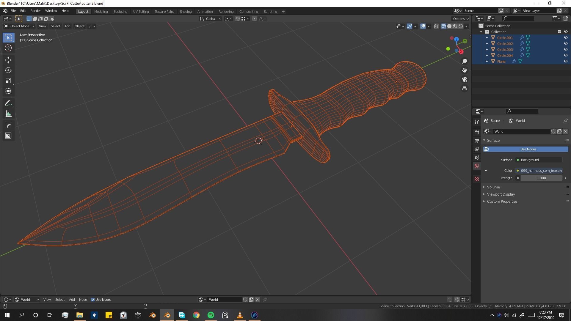 Pirate Knife Textured 3D model_8