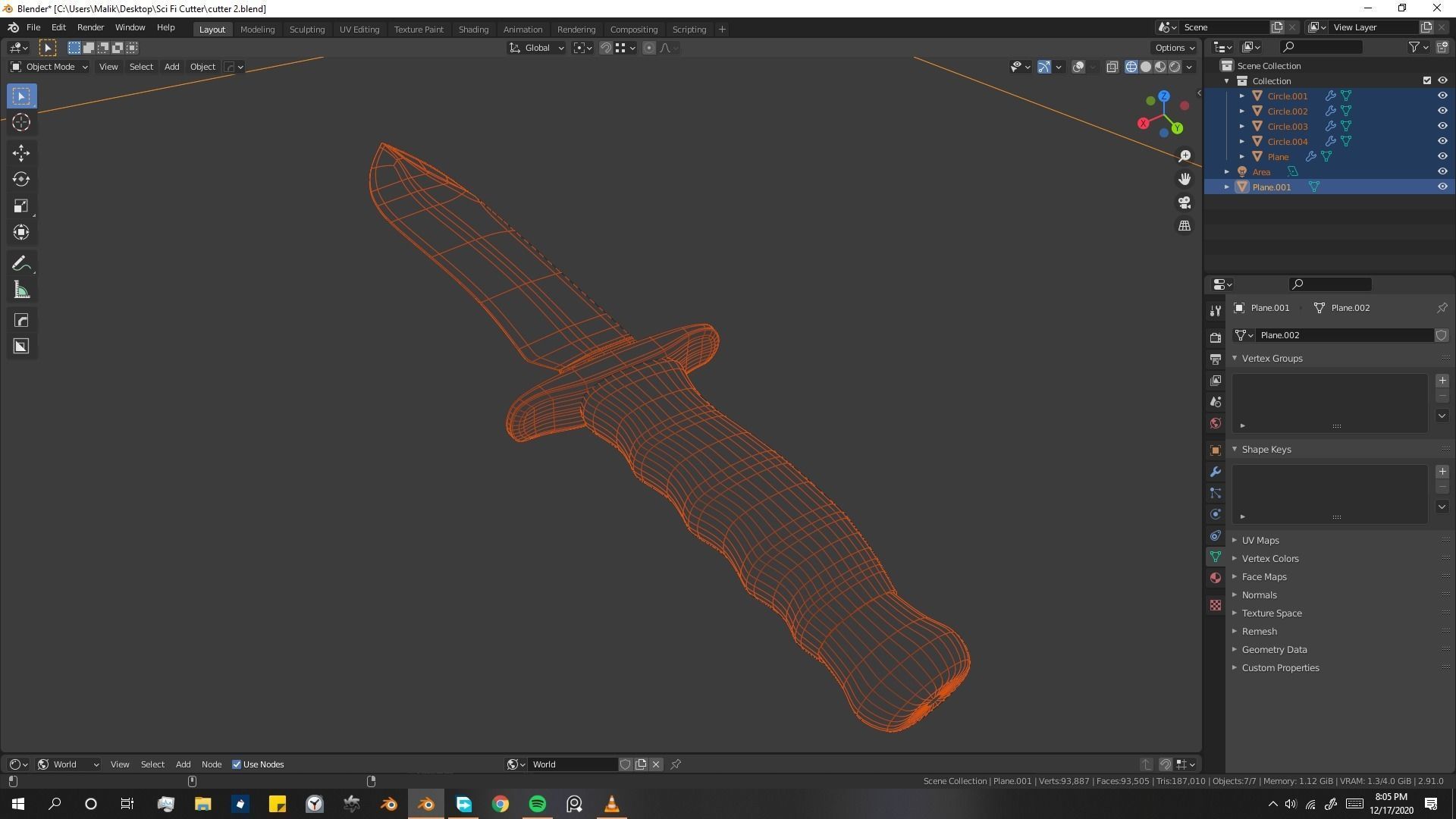 Pirate Knife Textured 3D model_6