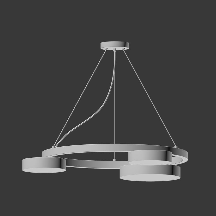 Gold Led Ring Chandelier 3D model_3