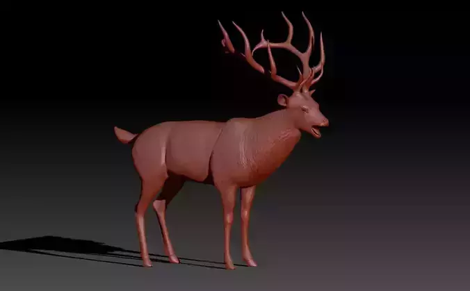 High poly model of deer