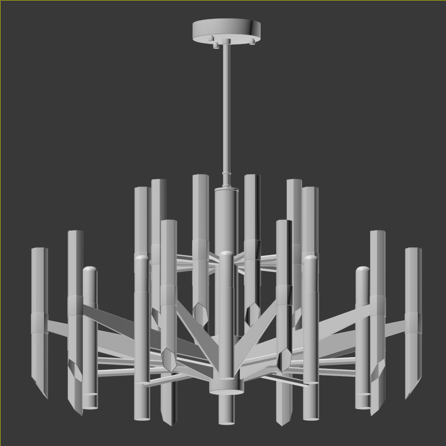 Nordic crystal chandelier 3D model_2