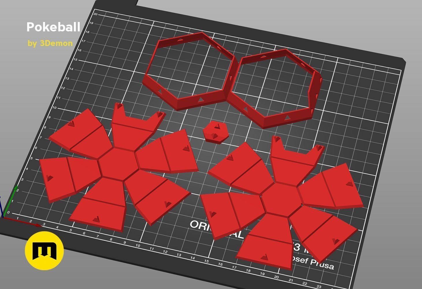 Foldable Pokeball Box Decoration Free 3D print model_3