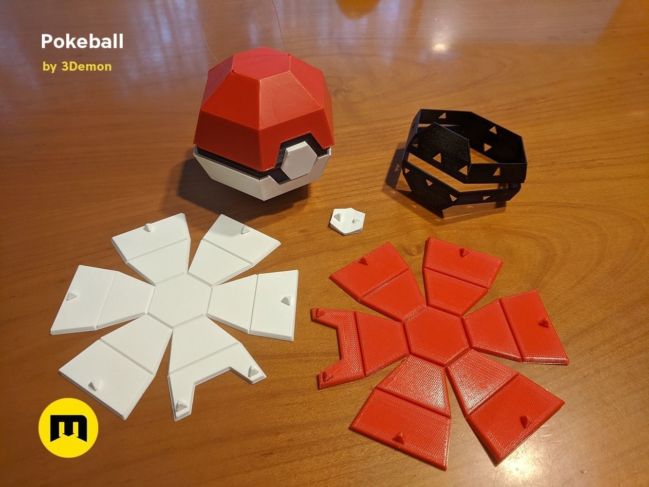 Foldable Pokeball Box Decoration Free 3D print model_10