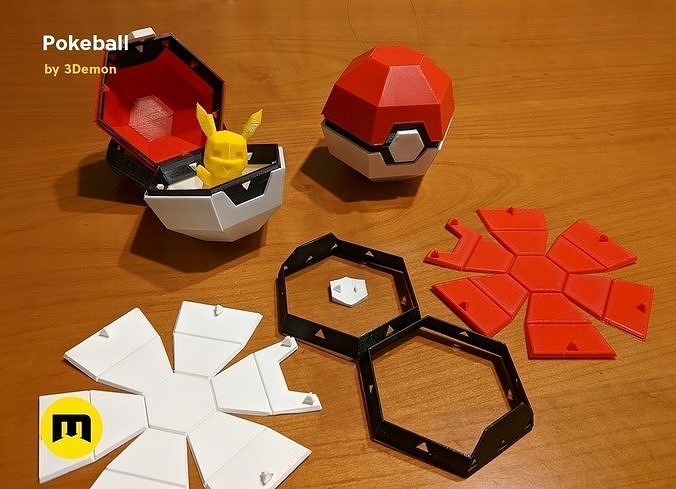 Foldable Pokeball Box Decoration Free 3D print model