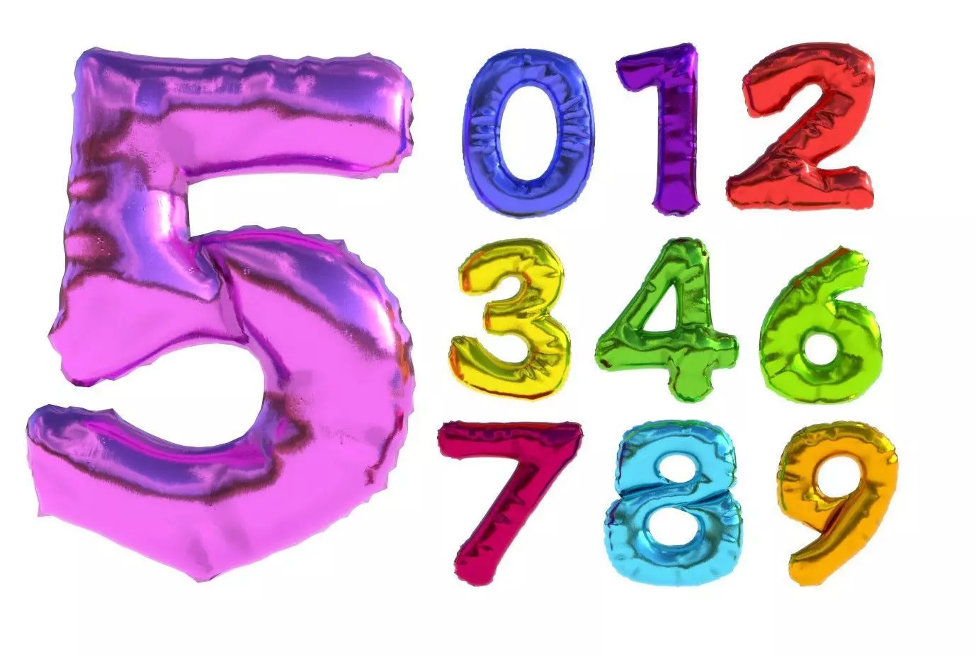  BALLOON NUMBER COLOR Low-poly 3D model_0