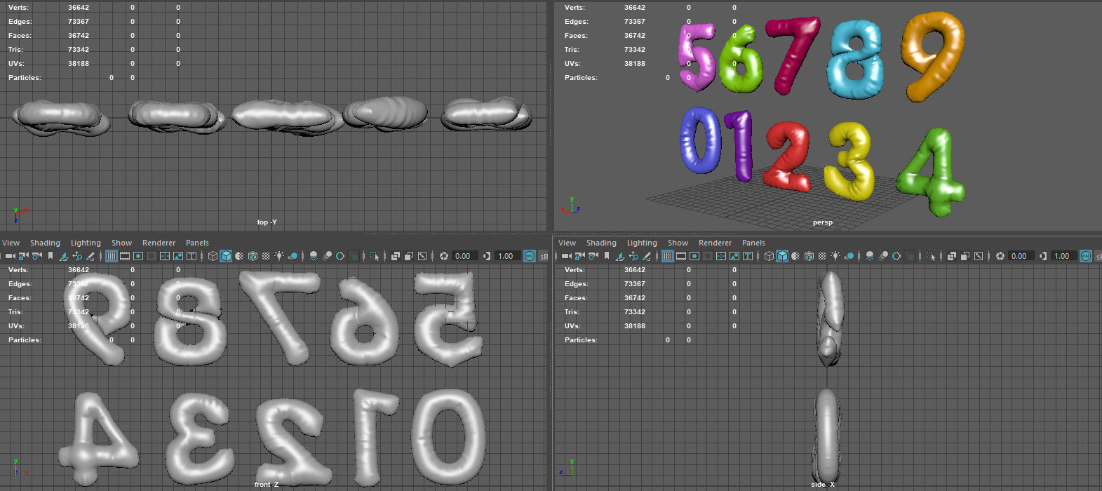  BALLOON NUMBER COLOR Low-poly 3D model_9
