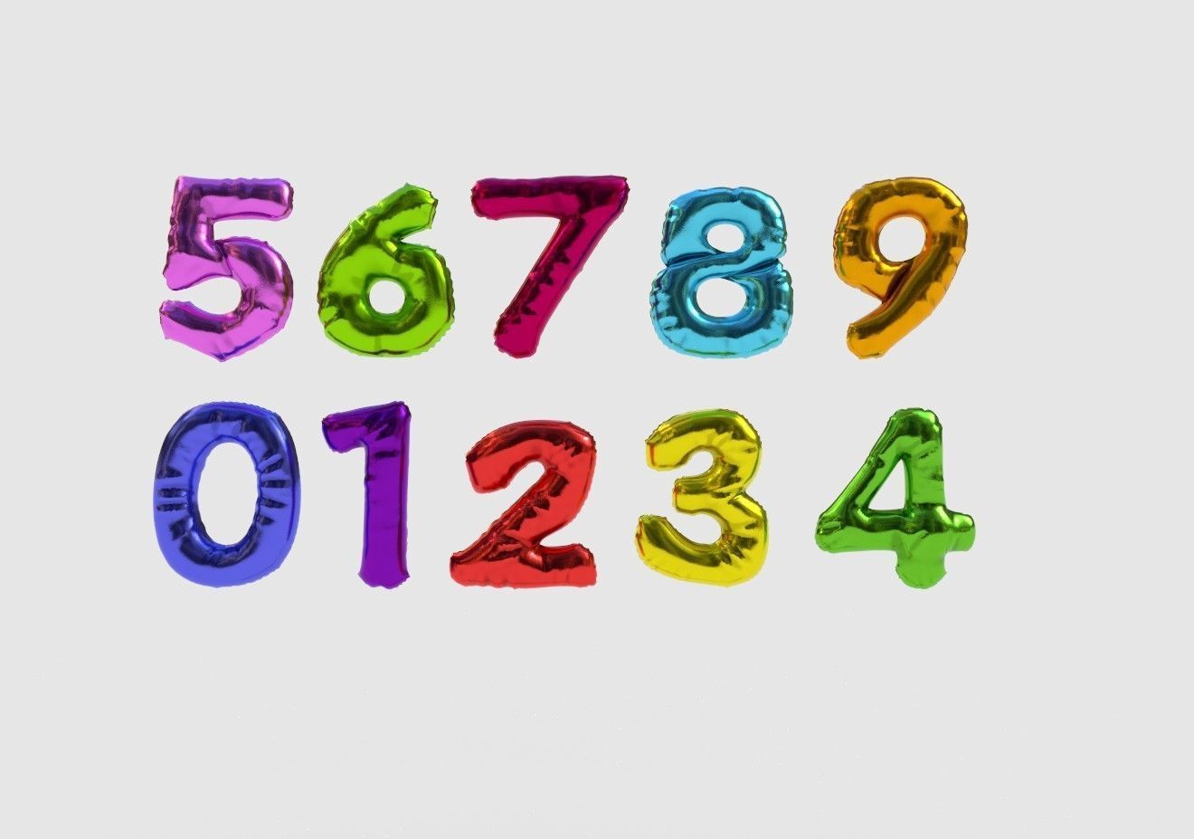  BALLOON NUMBER COLOR Low-poly 3D model_1