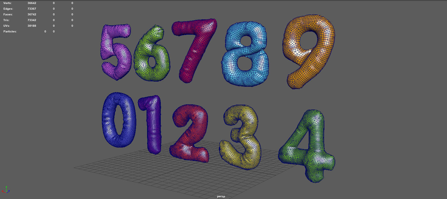  BALLOON NUMBER COLOR Low-poly 3D model_7