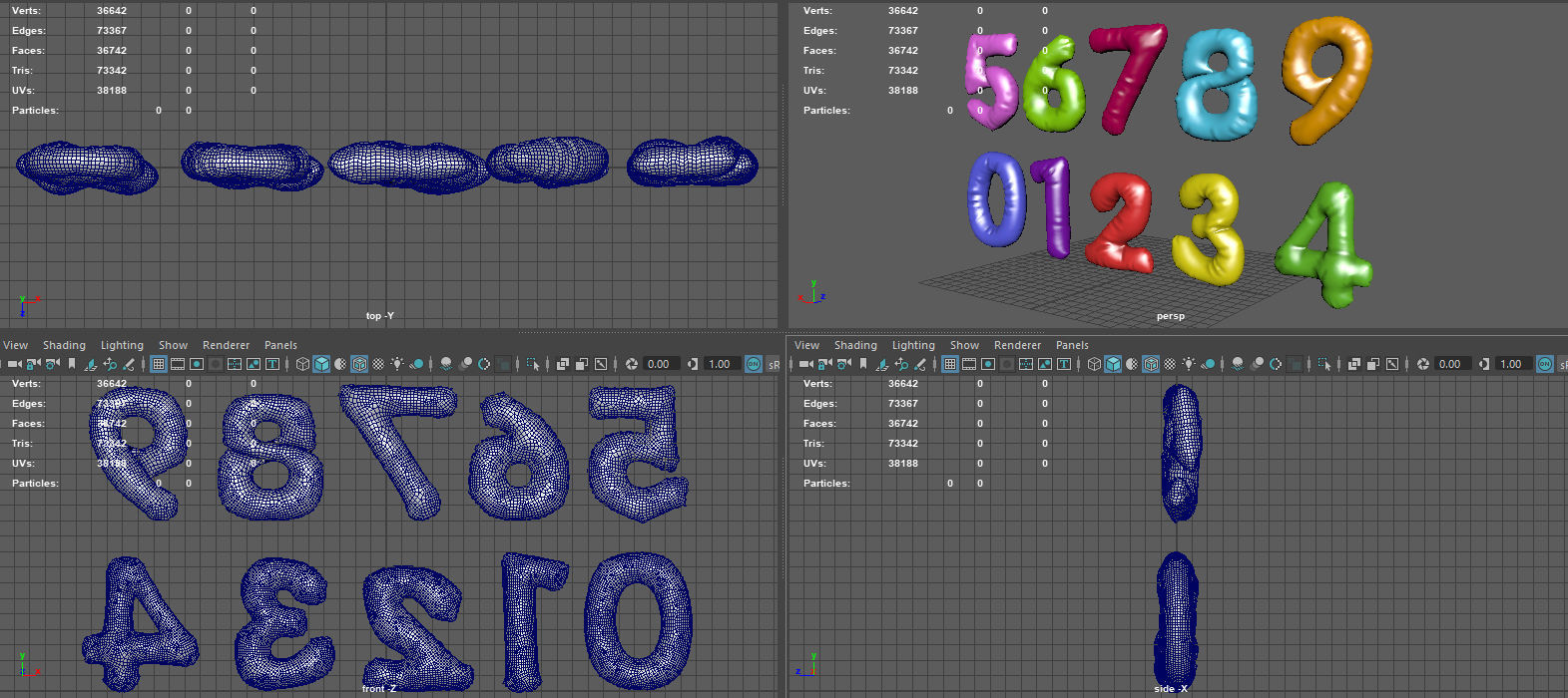  BALLOON NUMBER COLOR Low-poly 3D model_10