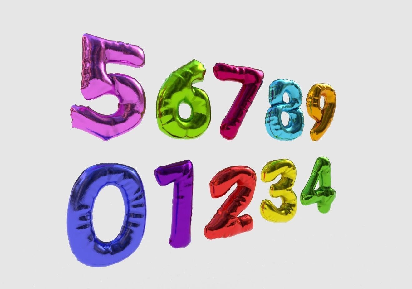  BALLOON NUMBER COLOR Low-poly 3D model_3