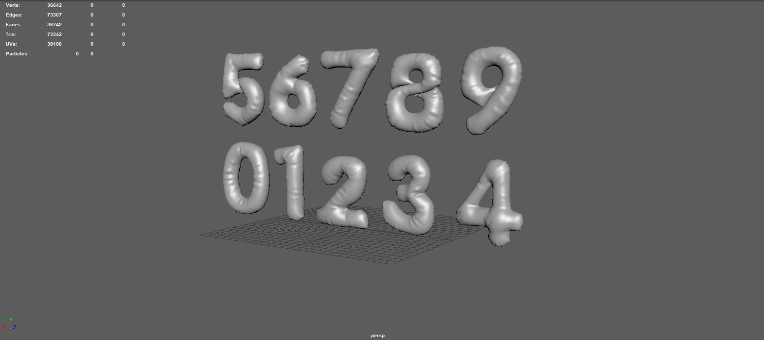 BALLOON NUMBER COLOR Low-poly 3D model_5