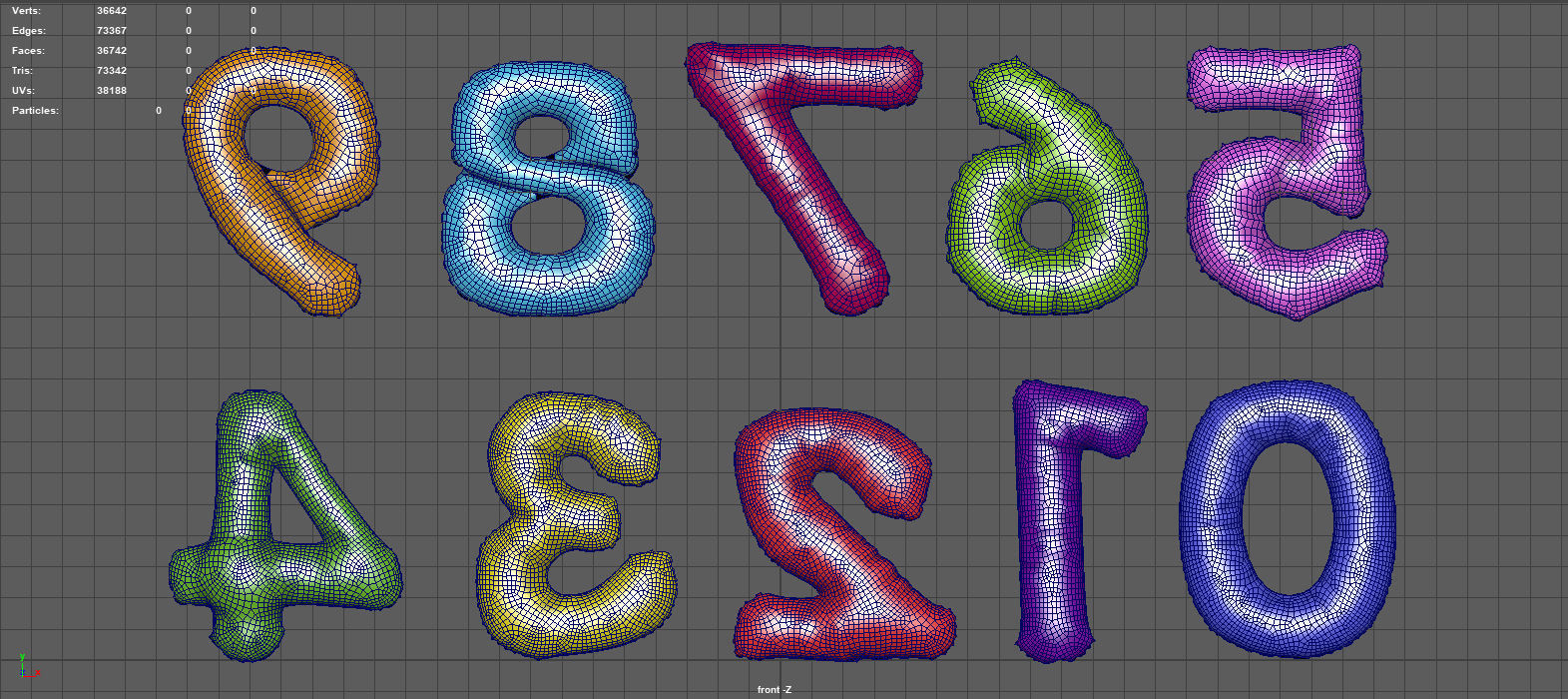  BALLOON NUMBER COLOR Low-poly 3D model_12