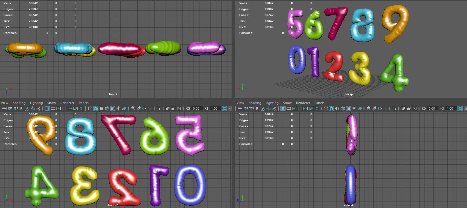  BALLOON NUMBER COLOR Low-poly 3D model_8