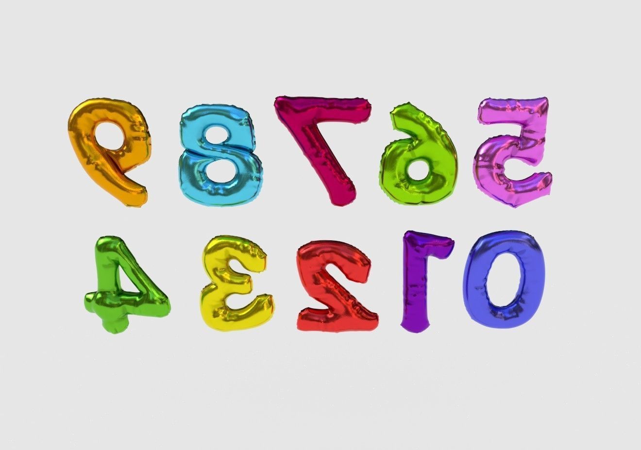  BALLOON NUMBER COLOR Low-poly 3D model_2