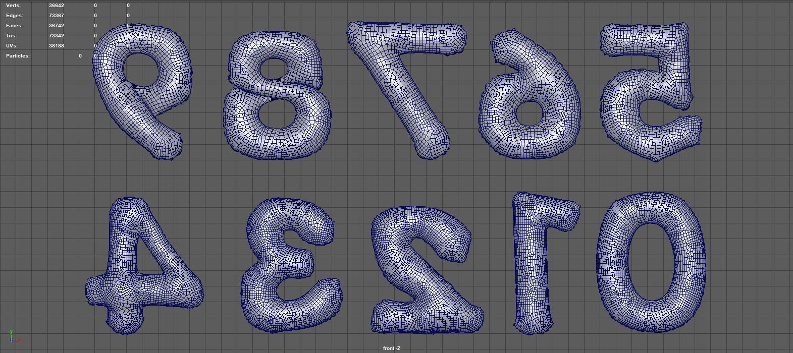  BALLOON NUMBER COLOR Low-poly 3D model_11