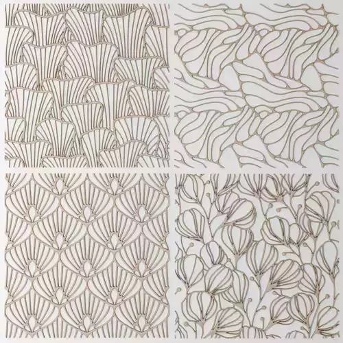 Set panel lattice grille 3D 41