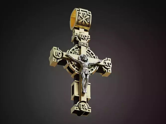 Fashionable orthodox cross 3D print model