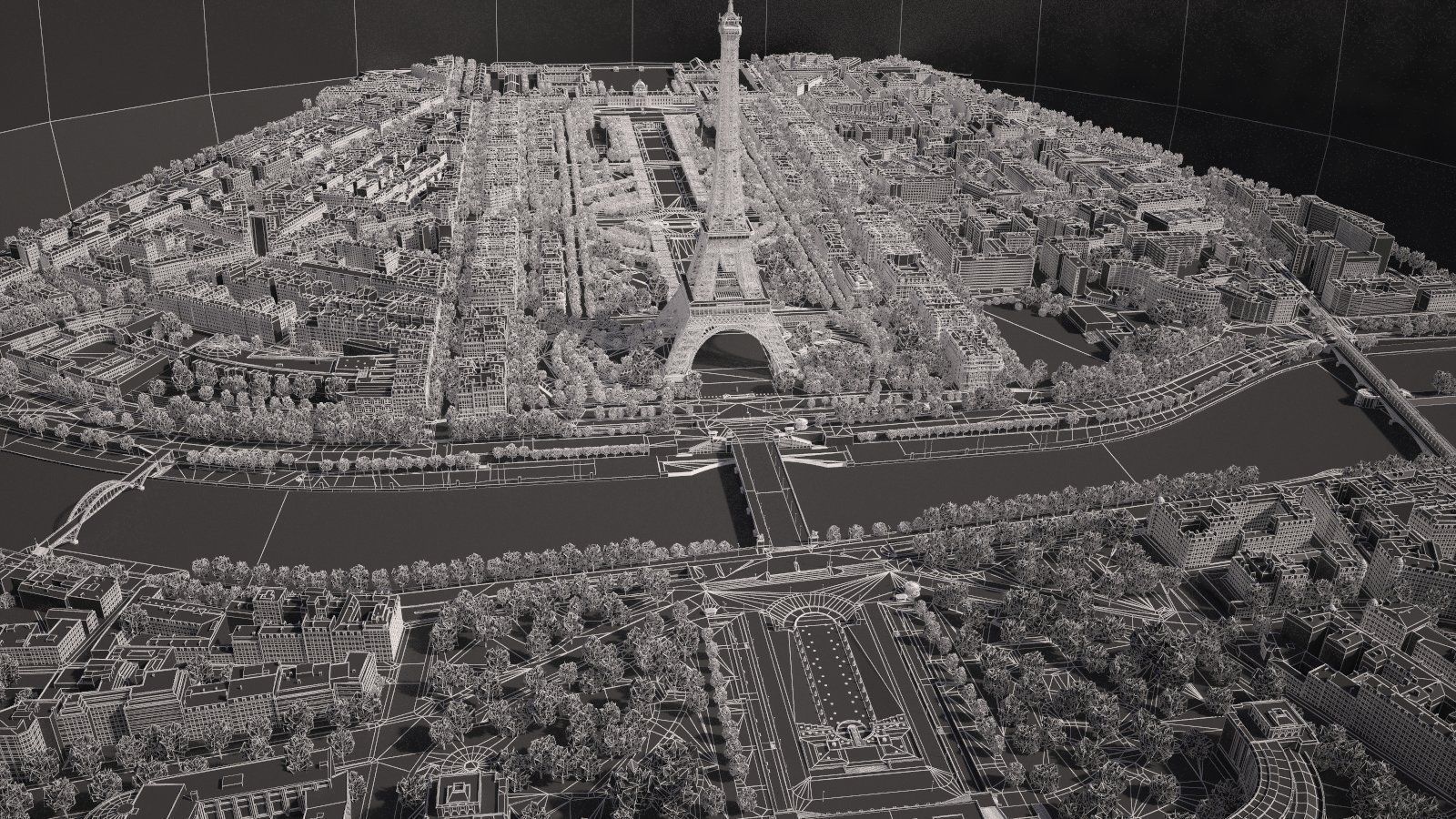 Paris City Eiffel Tower 3D model_22