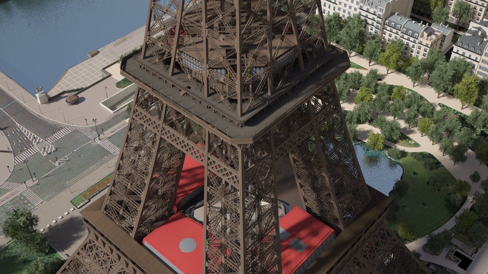 Paris City Eiffel Tower 3D model_11