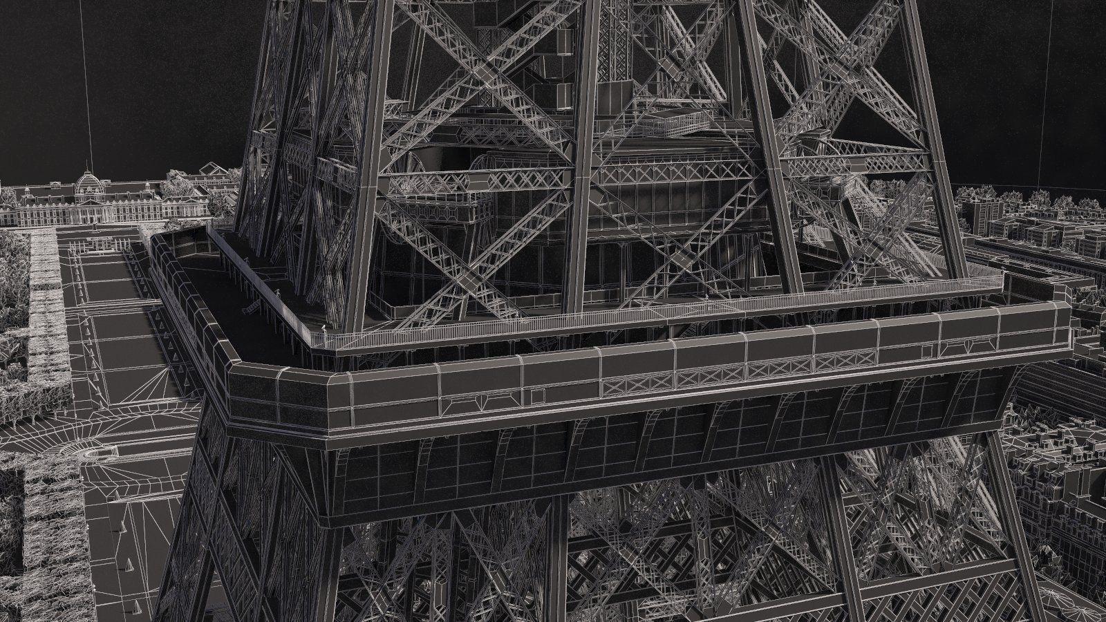 Paris City Eiffel Tower 3D model_25