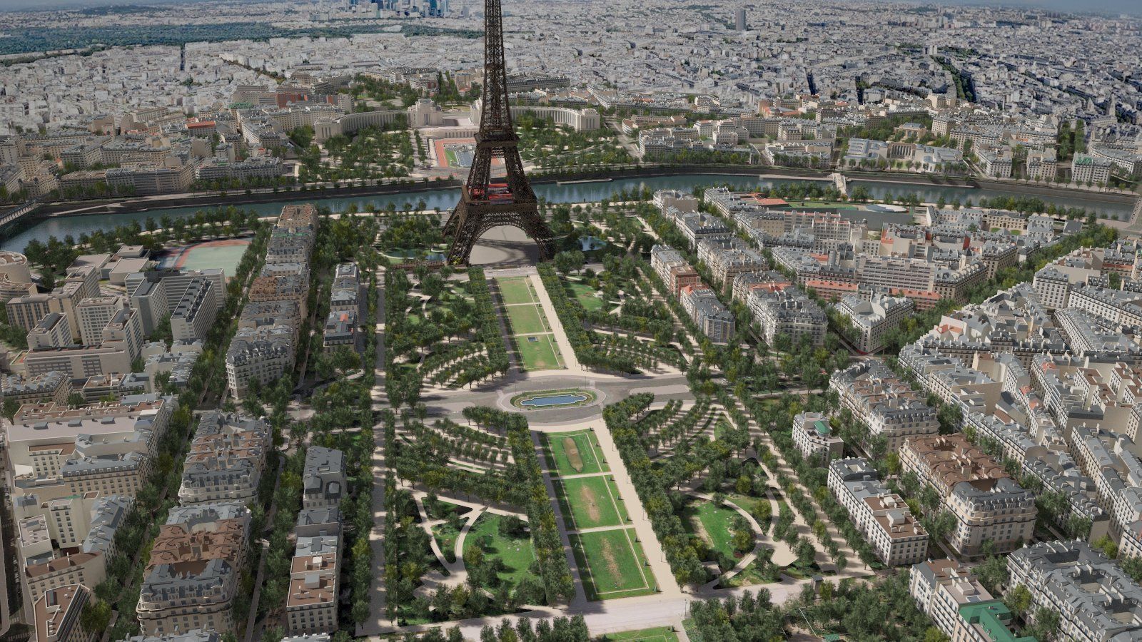 Paris City Eiffel Tower 3D model_1