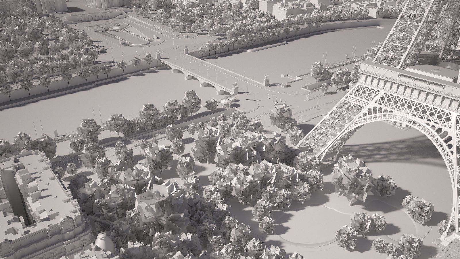 Paris City Eiffel Tower 3D model_19